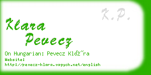 klara pevecz business card